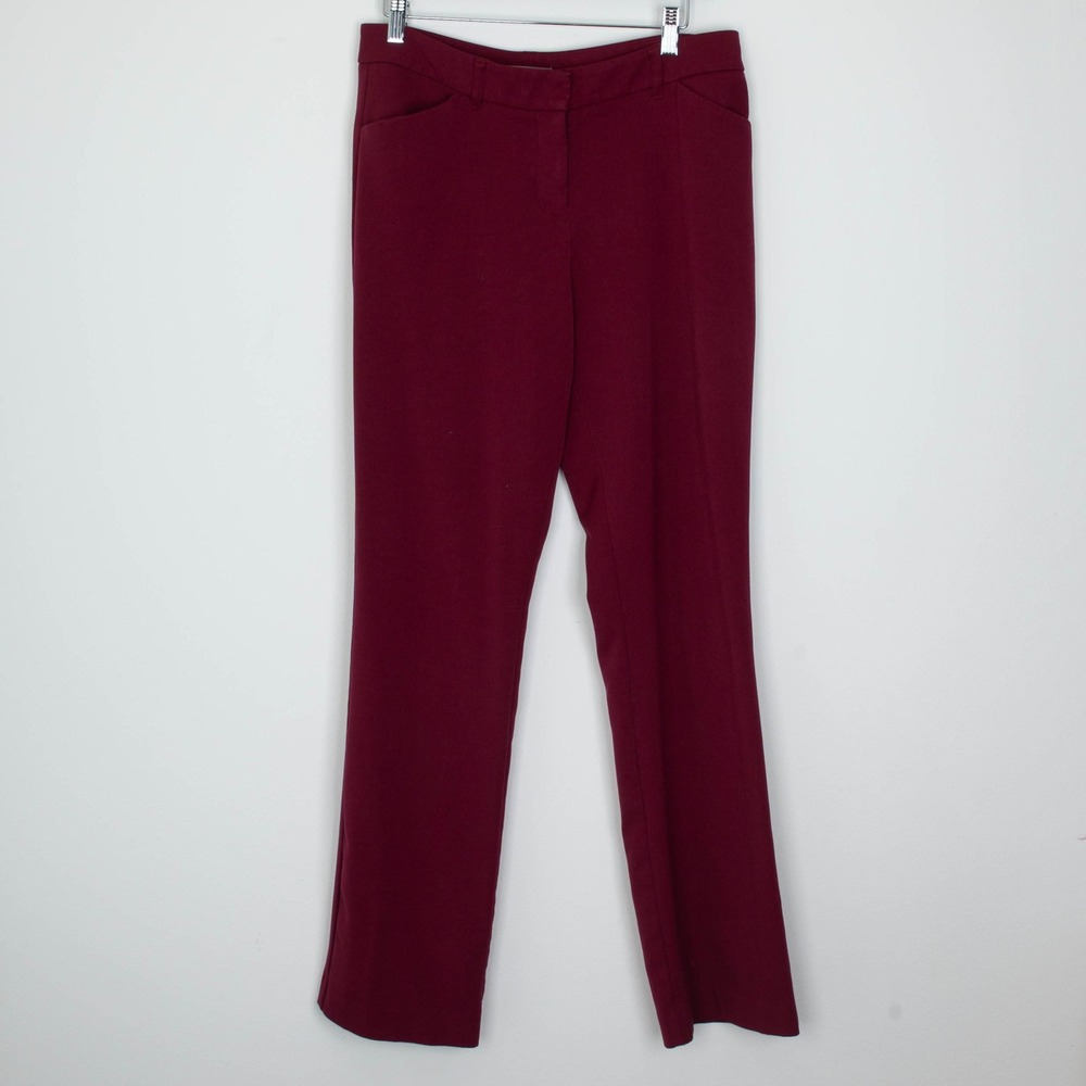 Maurices Womens Straight Leg Career Dress Pants Size‎ 5/6 Red Corpcore Office